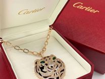 Cartier Кулон Серебро Покрытое Золотом Цирконы