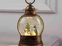 Декоративный новогодний фонарь Снеговики