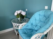 Комплект плетеной мебели кресло и стол