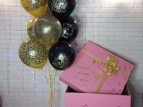 Розовая коробка сюрприз для воздушных шаров