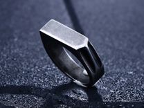 Мужское стальное кольцо перстень печатка RS61
