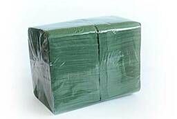 Салфетки бумажные зеленые 1-слойные 24х24