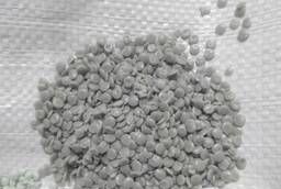 Recycled polypropylene granule. Gray  Black