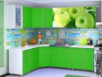 Кухня угловая яблоко/зеленая 4,3 м (1,85*2,45 м)