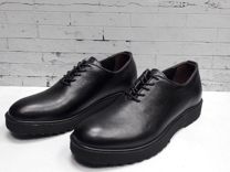 Полуботинки мужские черные кожаные ботинки