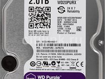 HDD Жесткий диск WD Purple WD20purx 2Тб, SATA III