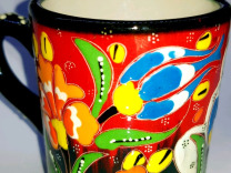 Кружка керамическая с росписью цветными эмалями