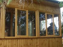 Деревянные окна для веранды на дачу