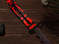 Сувенирное оружие из дерева Штык нож красные узоры