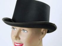 Шляпа цилиндр чёрный сатин