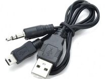 Кабель (штекер USB- штекер mini USB - джек 3,5) 0