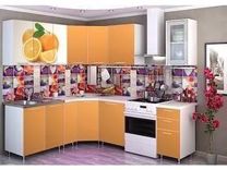 Кухня угловая Апельсин/оранжевая 3.8м (1,95х1,85м)
