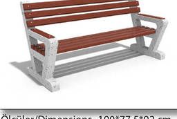 LKK78 bench with backrest with railings