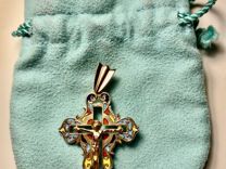 Золотой крест с цветной эмалью