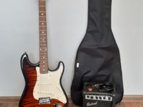 Электрогитара Stratocaster+комбик+чехол+кабель