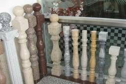 Балясины из кварцита, приемные столбы, колонны- коричневый