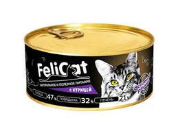 FeliCat Meat for cats with chicken, 290 g.