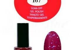 Tertio gel varnish Lilac with blue-red sparkles No. 167