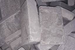 Каменная серо зеленая брусчатка из песчаника 3 см толщина