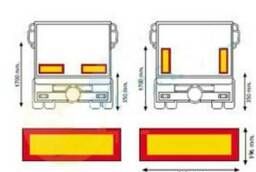 Rear identification plates for trucks
