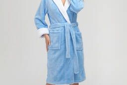 Женская одежда для дома однотонные халаты с капюшоном оптом