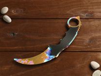 Сувенирное оружие нож деревянный Керамбит, закалка