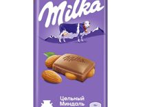 Шоколад Милка молочный с цельным миндалем 90г(85)