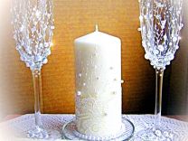Свадебные аксессуары - свечи, бокалы, книги пожела