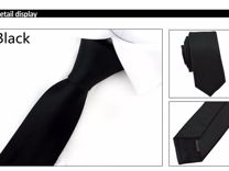 Черные узкие галстуки-селедки оптом от 5 шт