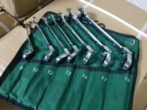 Набор трещеточных ключей с шарниром 8-19 мм