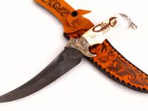 Нож Скорпион-Корсар дамасская сталь рукоять кость