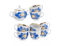 Набор для чая с цветочным декором на 8 персон (9