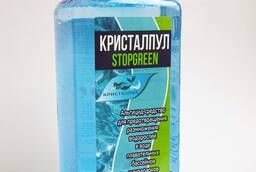 PET bottle 1l blue rectangular. with LDPE cover syn. with label