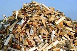 Chipped and not chipped firewood: oak, maple, aspen, etc.