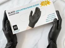 Нитриловые перчатки Wally Plastic (черный, М)