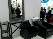 Парикмахерское мужское барбер кресло мойка зеркало
