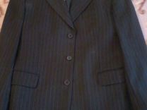Костюм (пиджак) мужской черный в цветную полоску