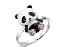 Детское серебряное кольцо Панда