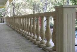 Балясины из мрамора, приемные столбы, колонны- коричневый