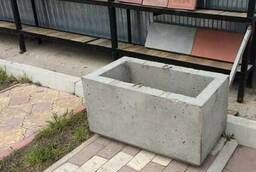 Вазон бетонный уличный прямоугольный