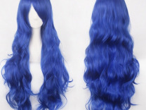 Парик для косплея синий, длинные волнистые волосы