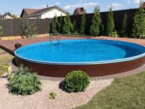 Сборный бассейн Лагуна круглый 5.49м, цвет шоколад
