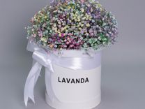 Цветы, стильные букеты в коробках lavanda