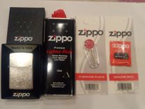 Комплект зажигалка Zippo 207+бензин+кремнии+фитиль