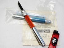 Нож ручка с цанговым зажимом 4 сменных лезв СССР