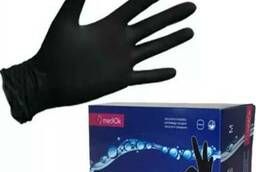 Черные перчатки нитриловые одноразовые XS, S, M, L 100 шт