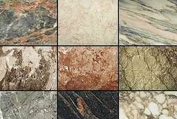 Stones: marble, granite, onyx, travertine, etc.