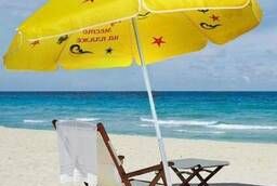 Реклама на пляжных зонтах.