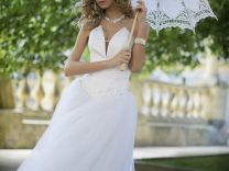 Свадебный кружевной зонт и веер