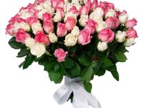 Букет цветов Розы свежие 55 шт 50 см Доставка